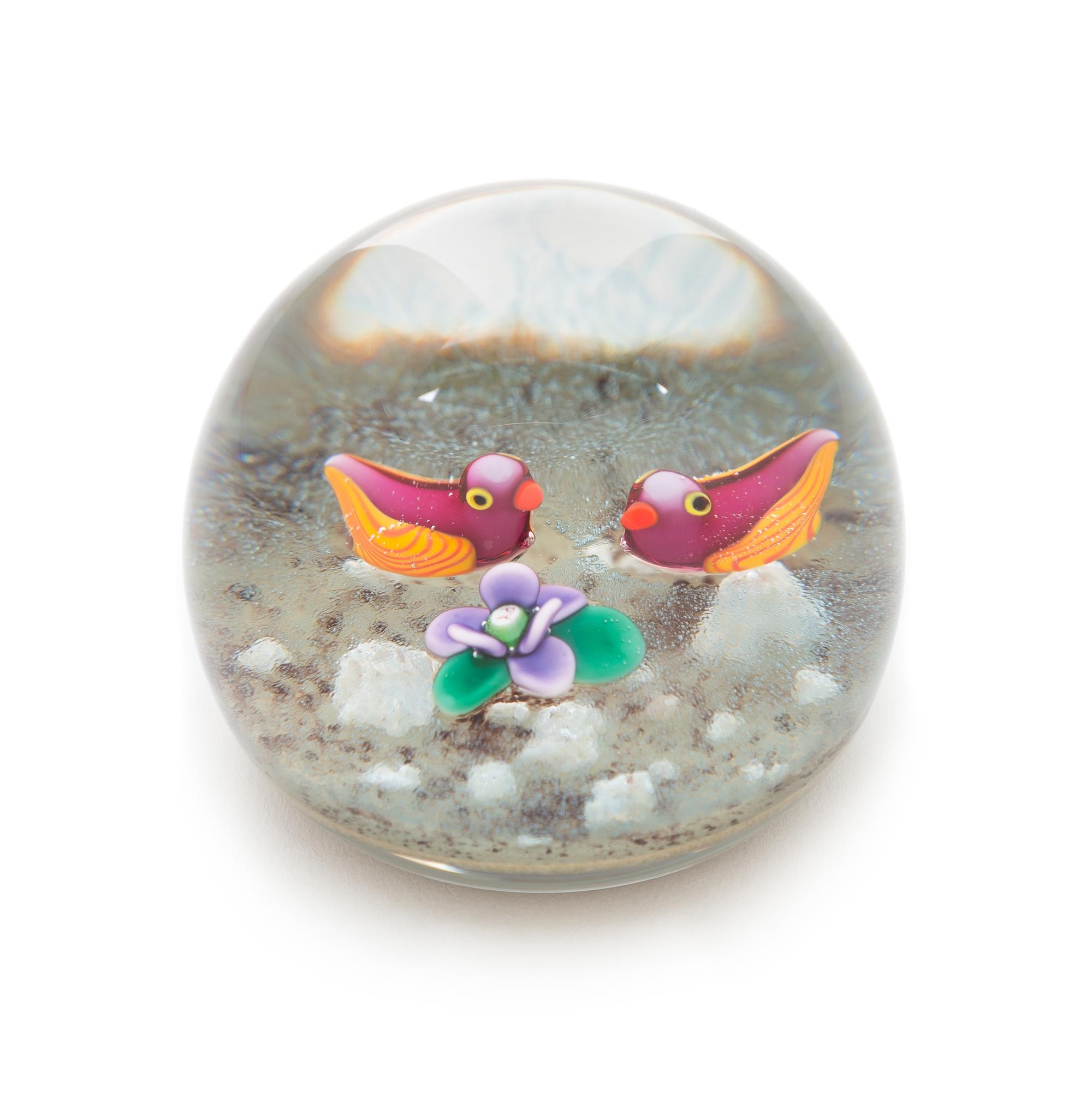 Paul Ysart, (Spanish, 1904-1991), a Ducks on a Pond paperweight