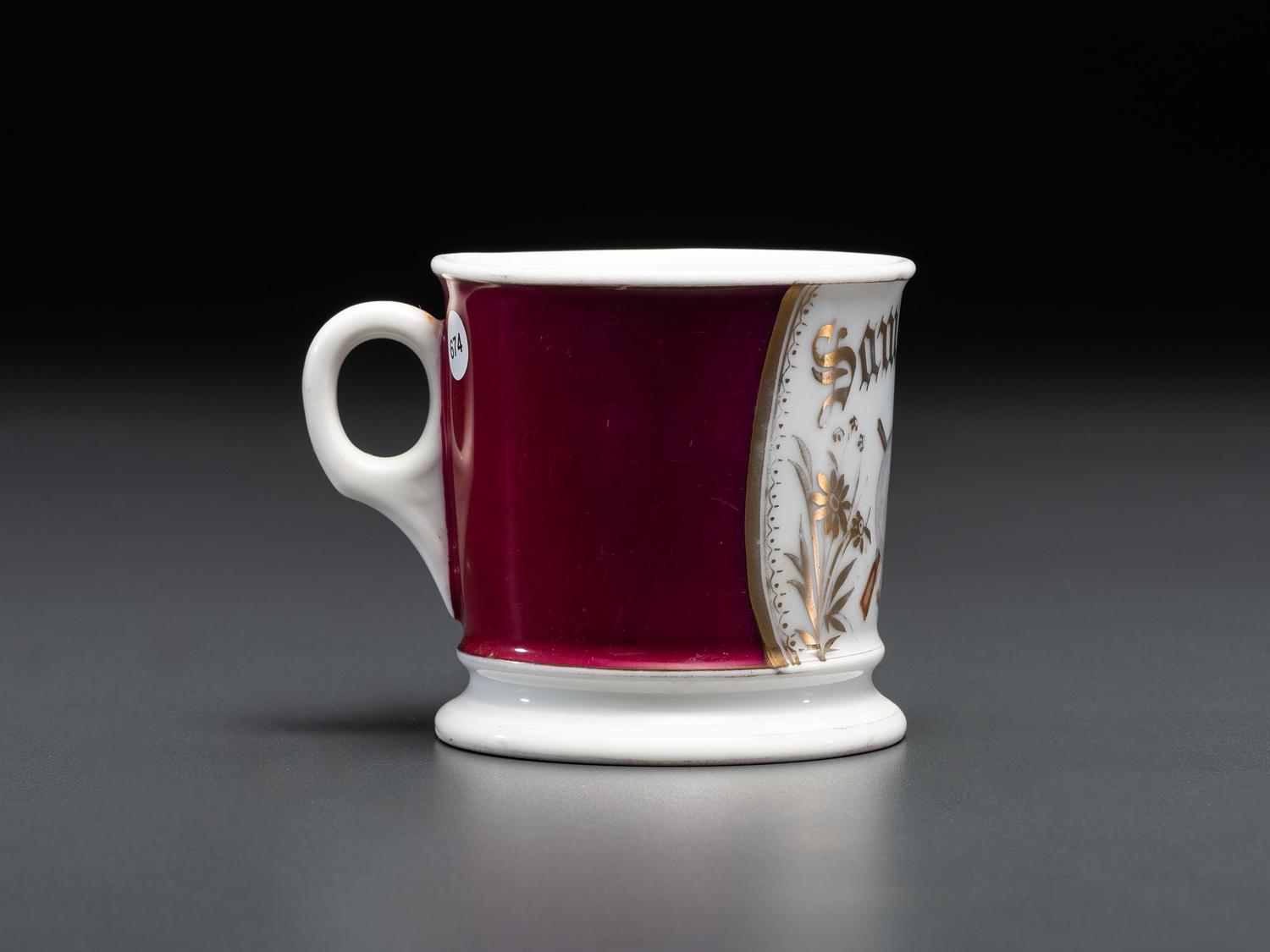 A Sharpshooter's Porcelain Shaving Mug