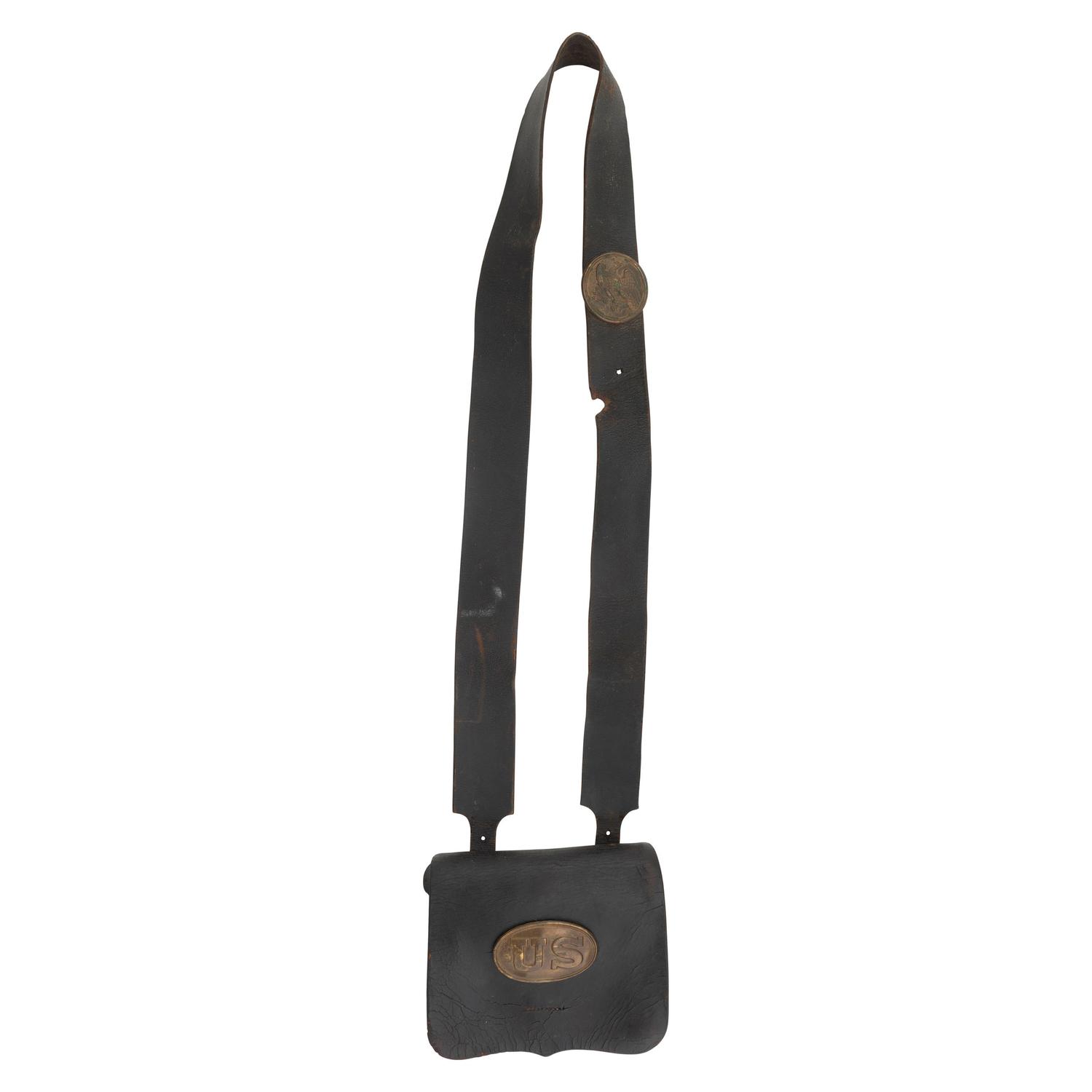 Civil War Pattern 1861 Infantry Cartridge Box with Sling and Plates