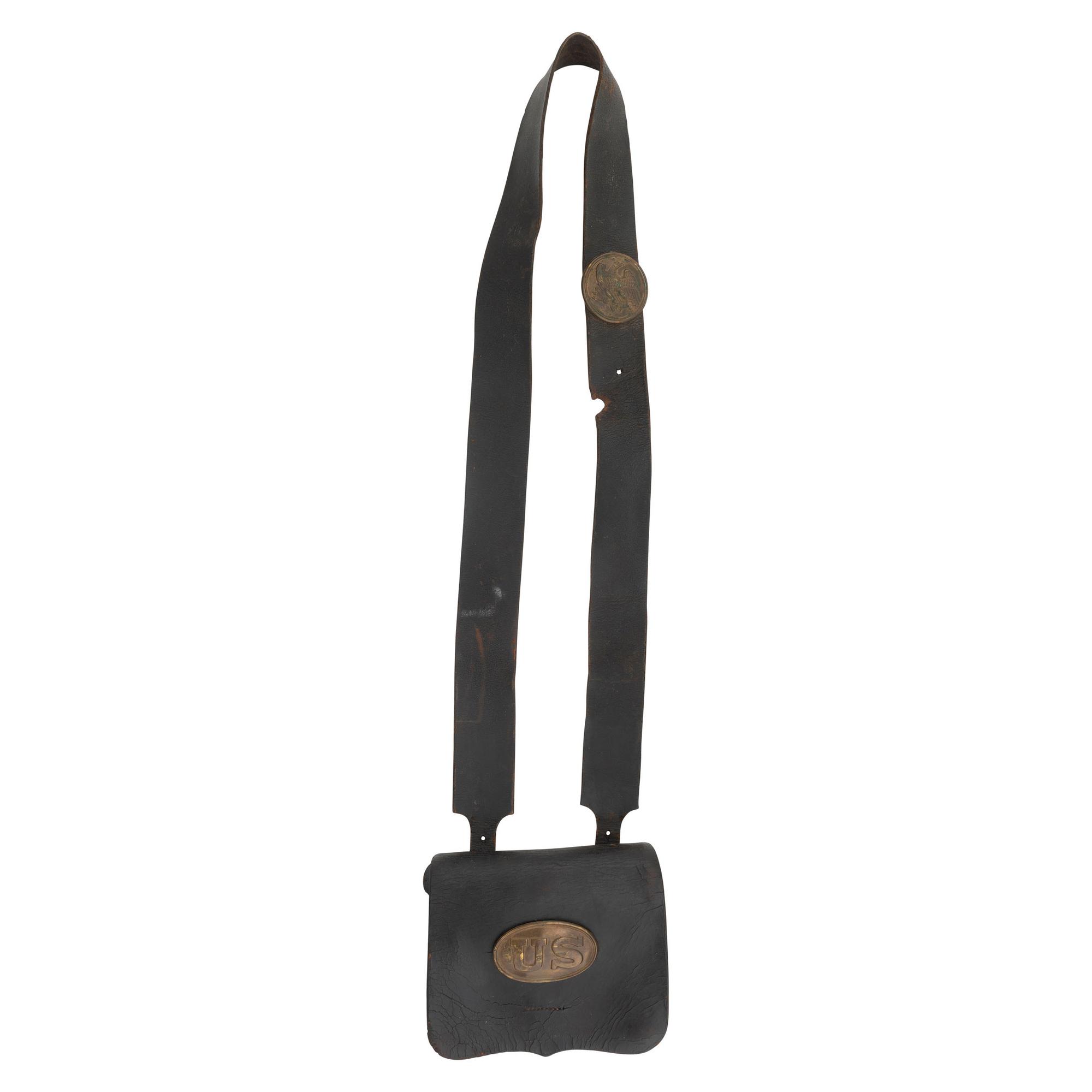 Civil War Pattern 1861 Infantry Cartridge Box with Sling and Plates