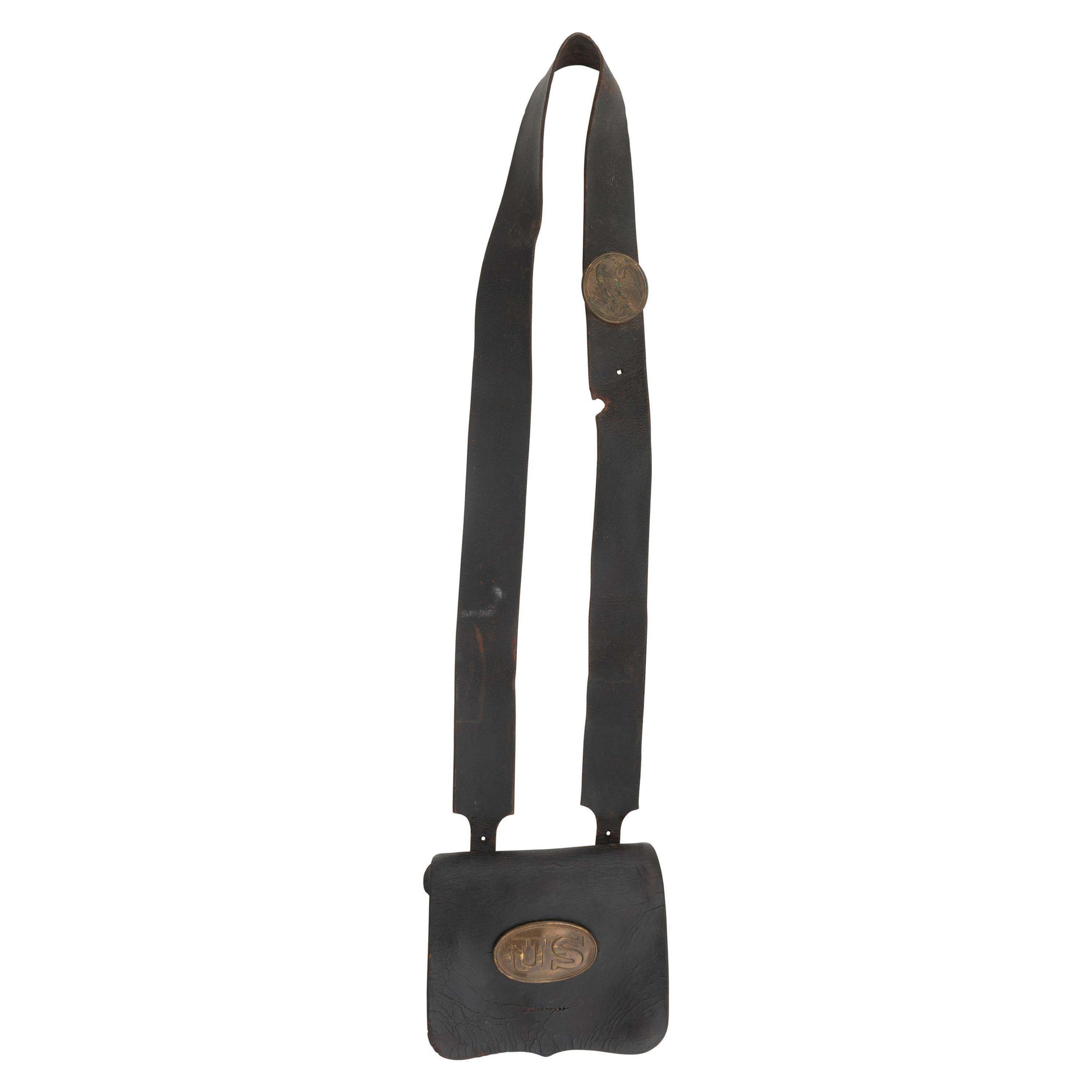 Civil War Pattern 1861 Infantry Cartridge Box with Sling and Plates