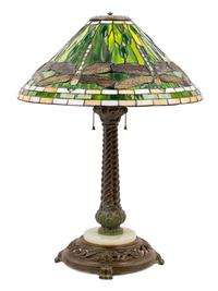 An American Leaded Glass Table Lamp