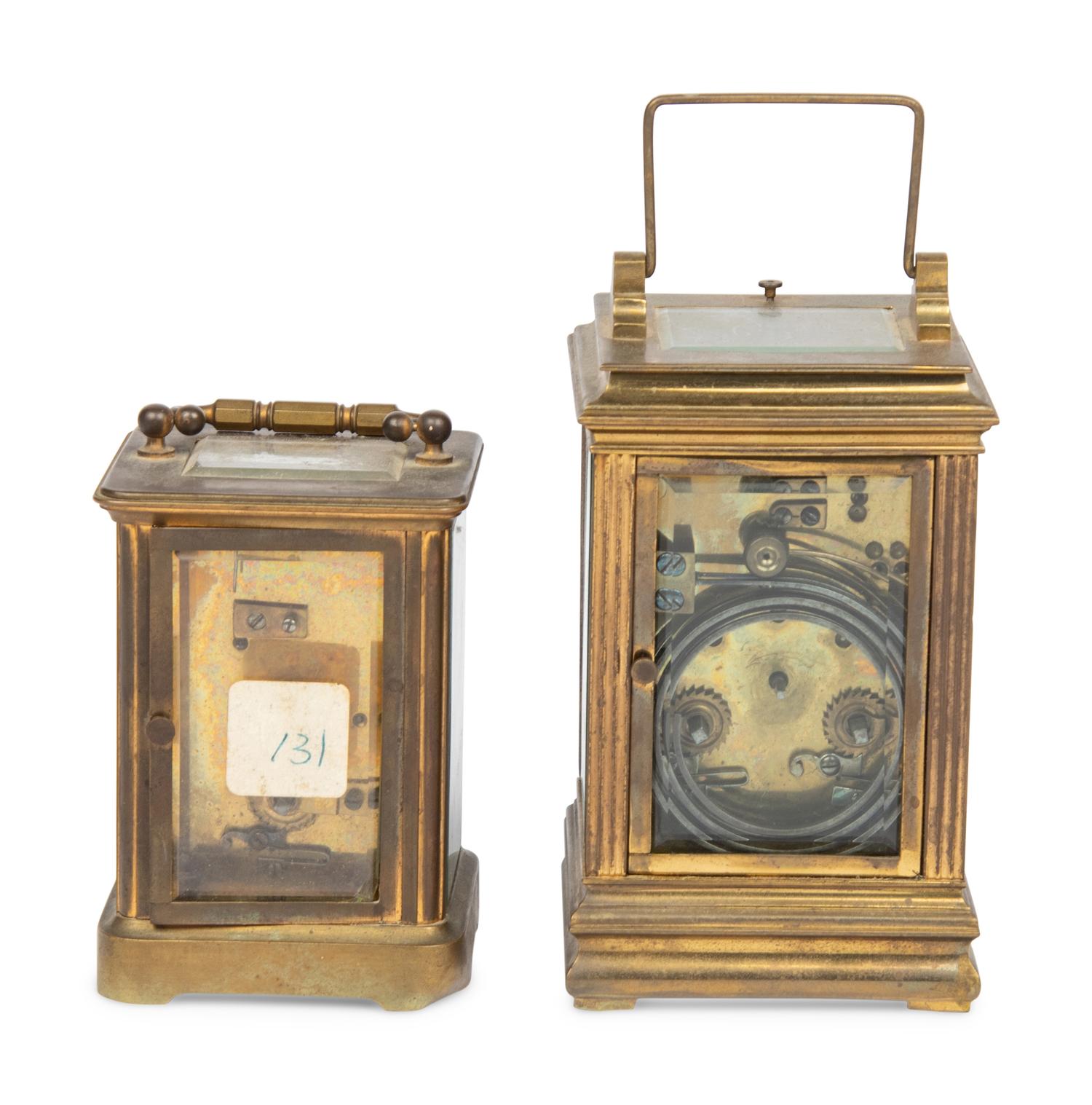 Two French Brass Carriage Clocks
