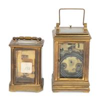 Two French Brass Carriage Clocks