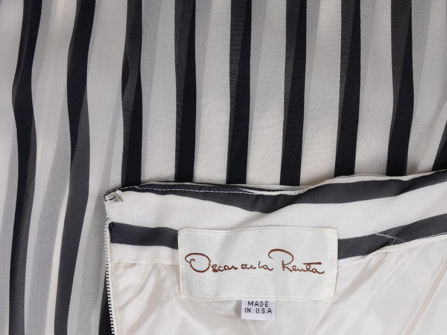 Oscar de la Renta Striped Strapless Jumpsuit, 1978-80