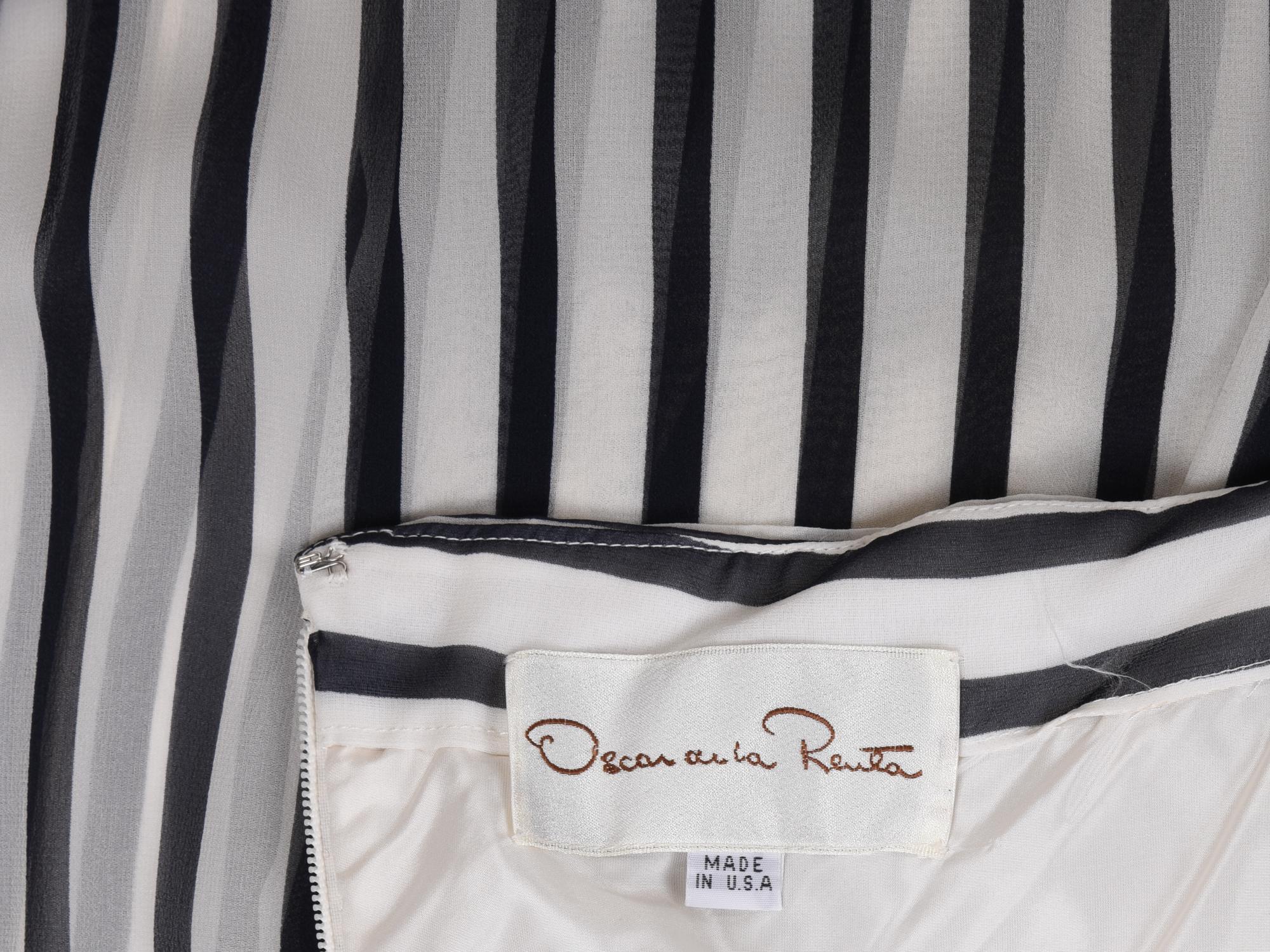 Oscar de la Renta Striped Strapless Jumpsuit, 1978-80