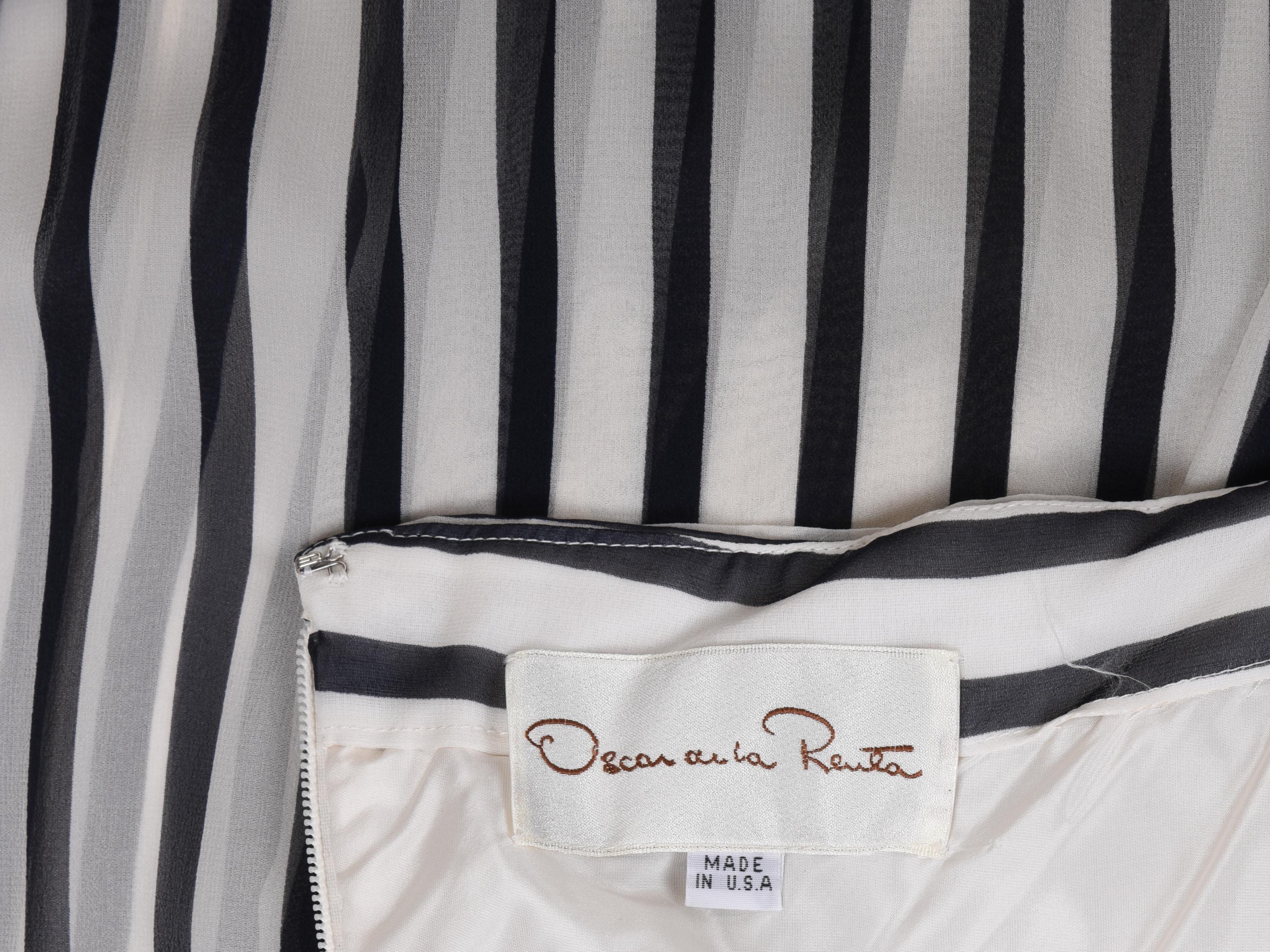 Oscar de la Renta Striped Strapless Jumpsuit, 1978-80