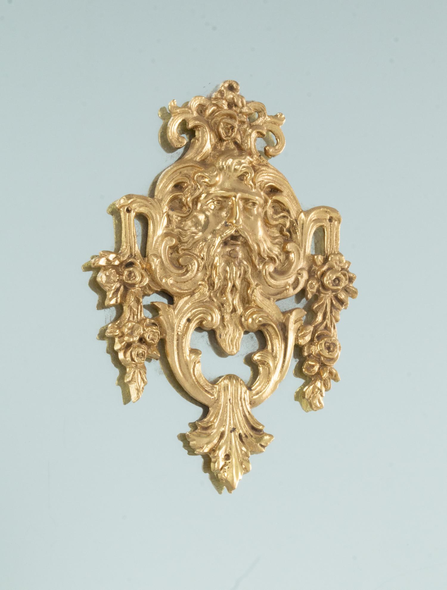 A Pair of Italian Neoclassical Style Bronze Mounted Mirrors