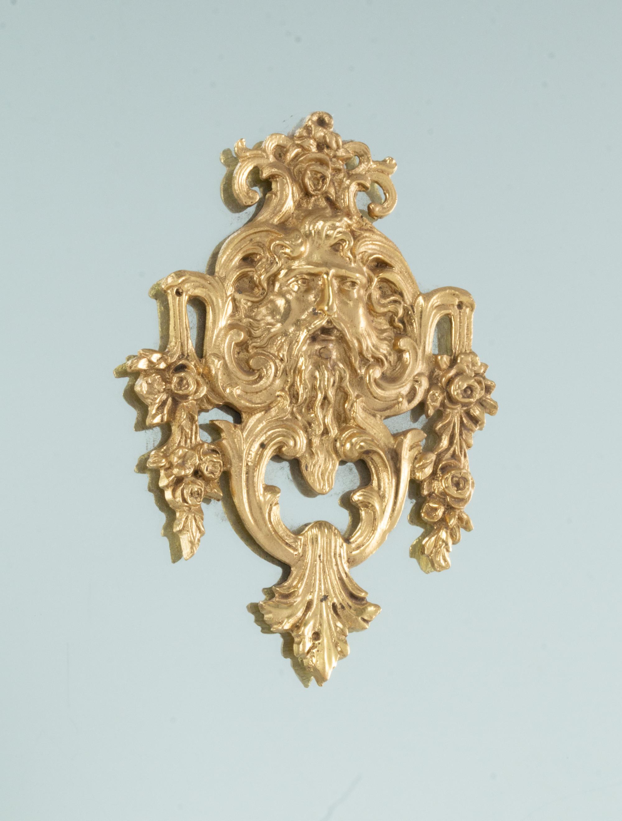 A Pair of Italian Neoclassical Style Bronze Mounted Mirrors