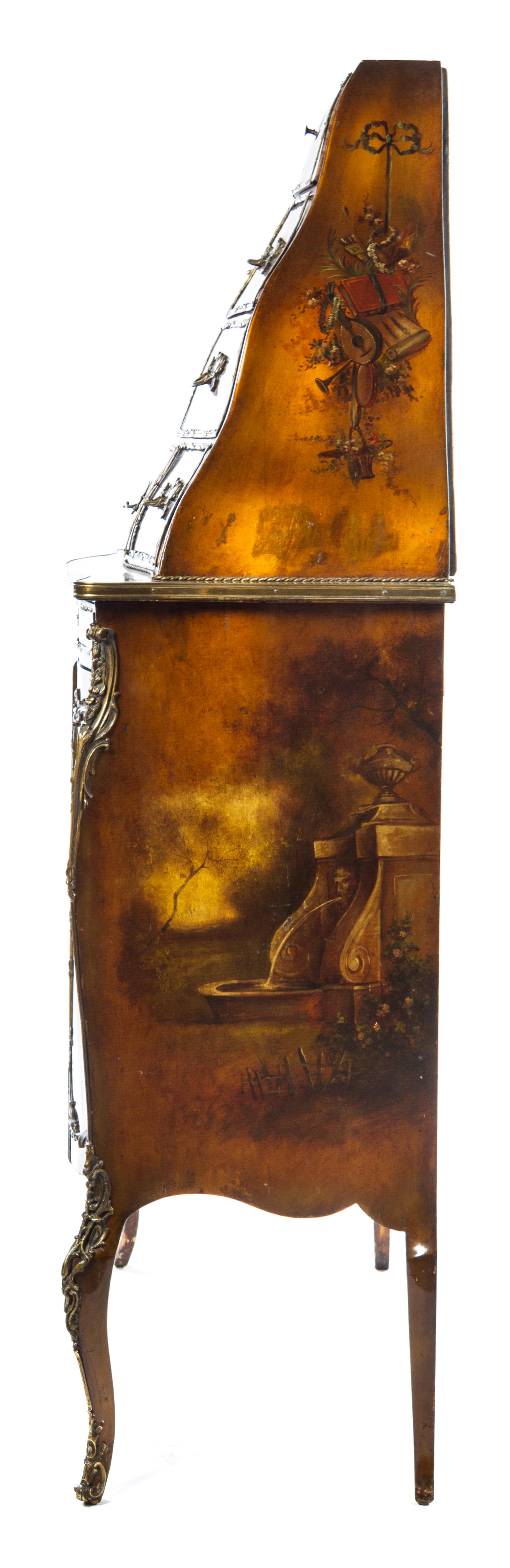 A Louis XV Style Gilt Bronze Mounted Vernis Martin Cabinet Height 69 x width 36 x depth 17 1/2 inches. — EARLY 20TH CENTURY