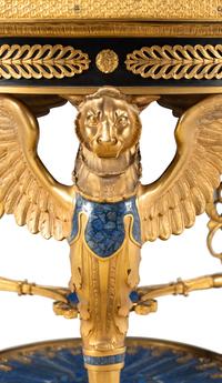 An Empire Style Gilt Bronze and Lapis Lazuli Center Table