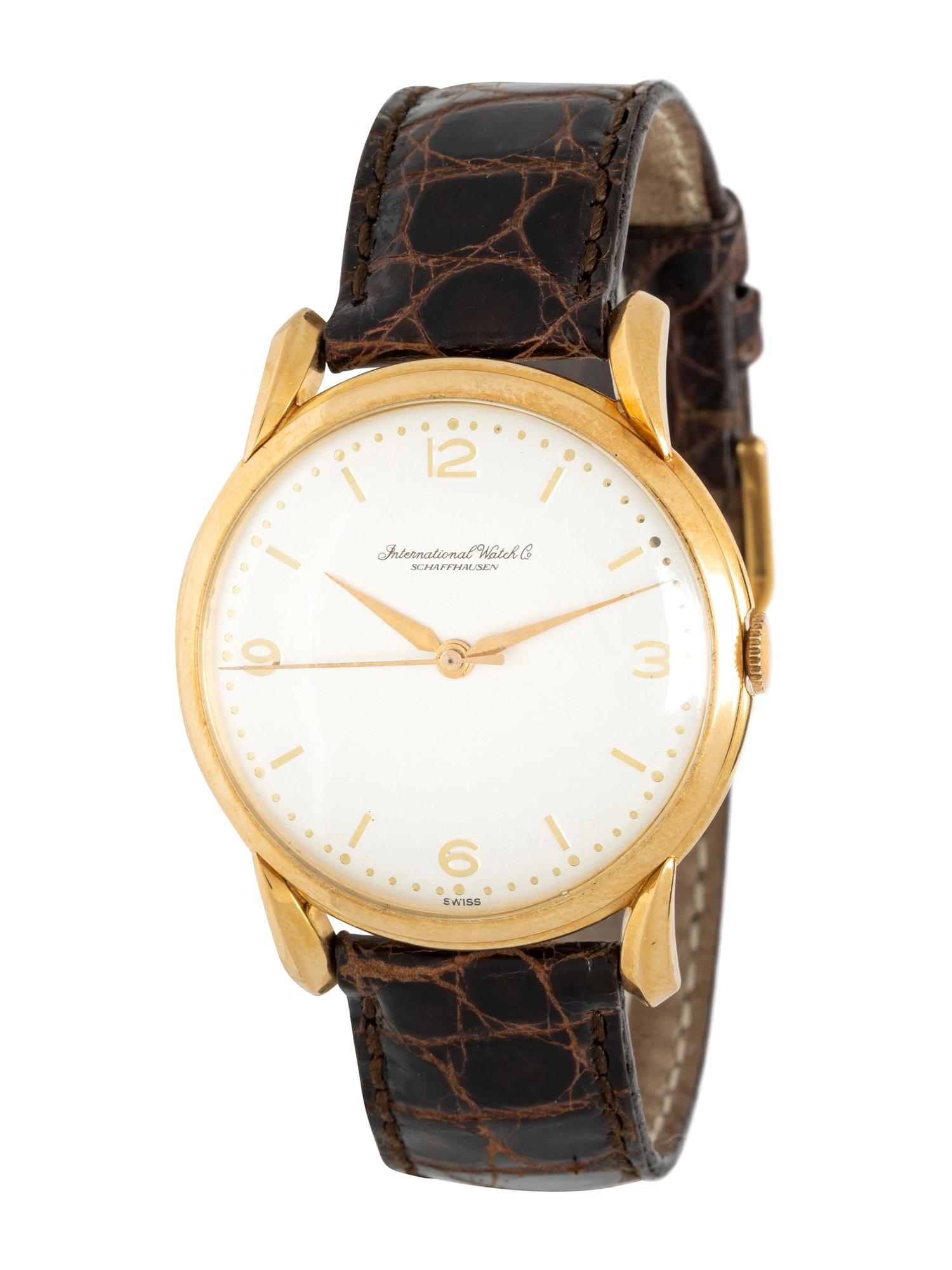 IWC, 18K YELLOW GOLD WATCH WITH IWC BUCKLE