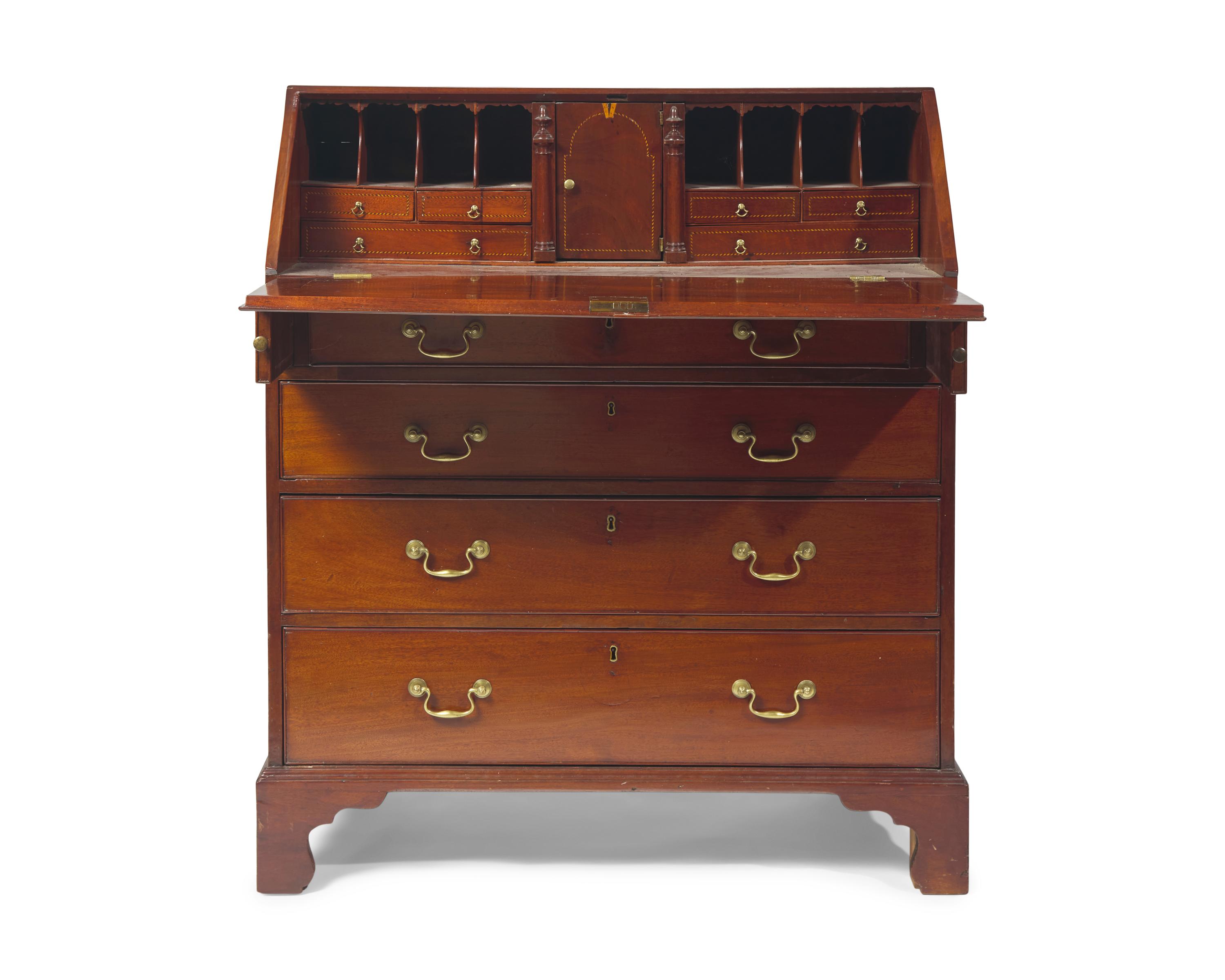 A Chippendale Cherry Slant-Front Desk
