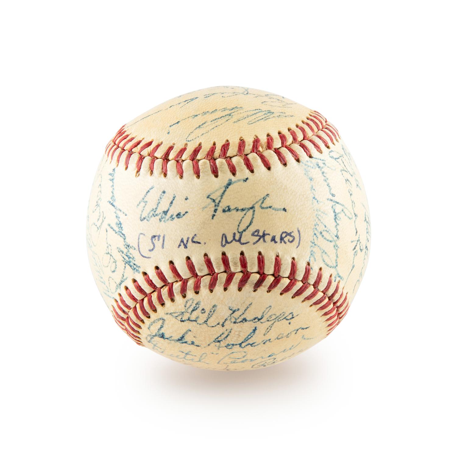 A 1951 National League All Star Team Signed Autograph Baseball Including Jackie Robinson (Beckett Authentication Services)