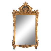 A Régence Style Painted and Parcel-Gilt Mirror
