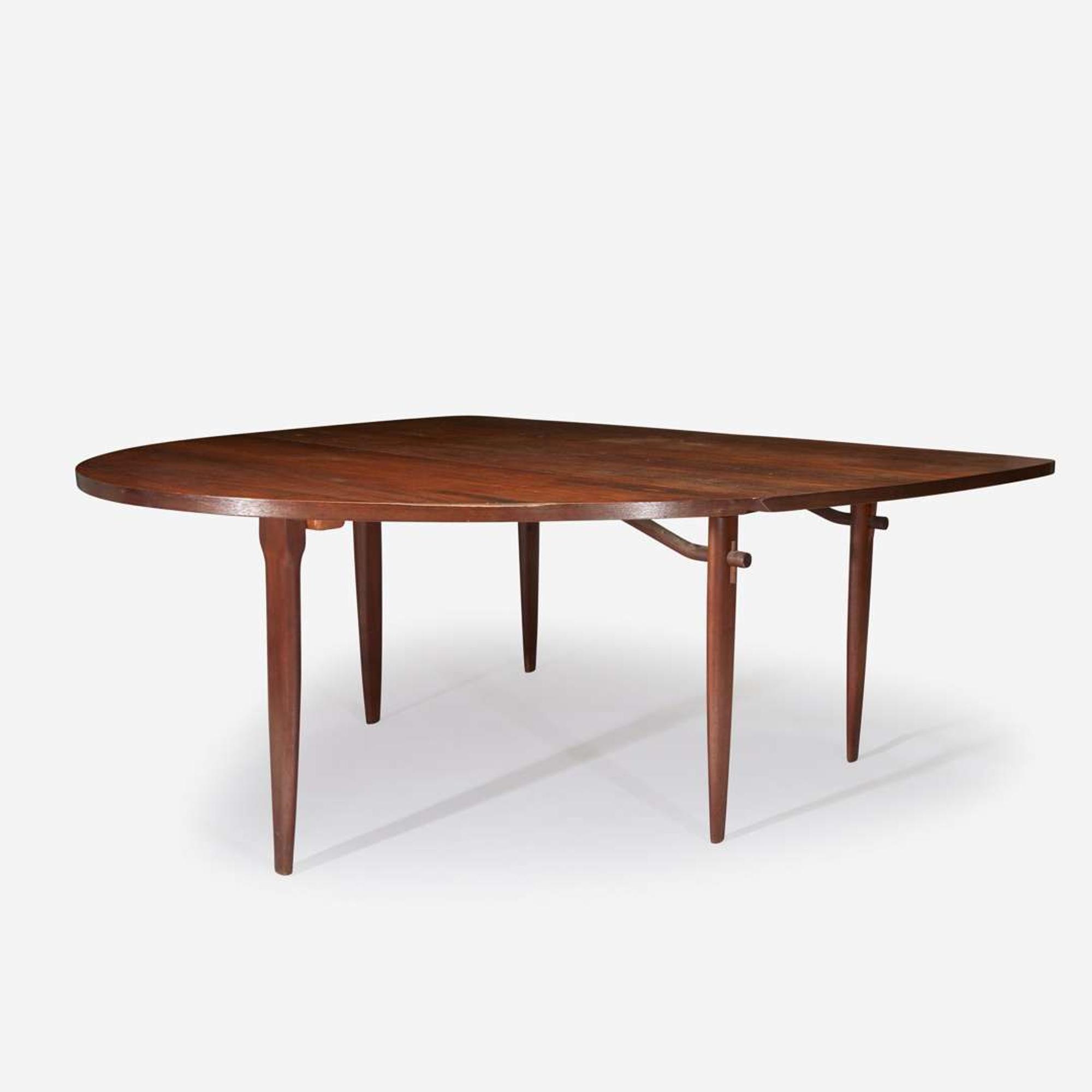 George Nakashima (American, 1905-1990) "Origins" Dining Table With Drop-Leaf, Model No. 269, Widdicomb, Grand Rapids, MI, circa 1960