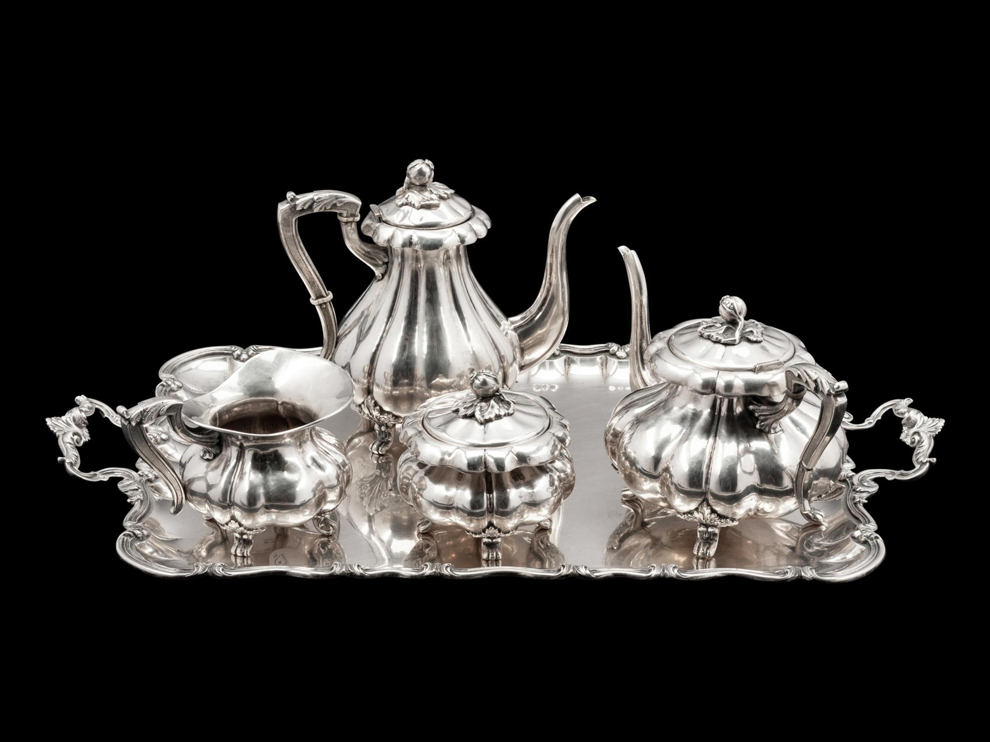 An Italian Silver Five-Piece Tea and Coffee Service