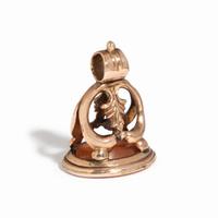 A Roman Carnelian Ring Stone with the Goddess Fortuna — Set in a brass stamp