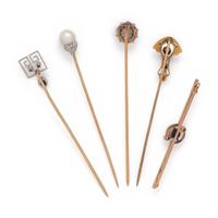 COLLECTION OF ANTIQUE MULTIGEM AND DIAMOND STICKPINS