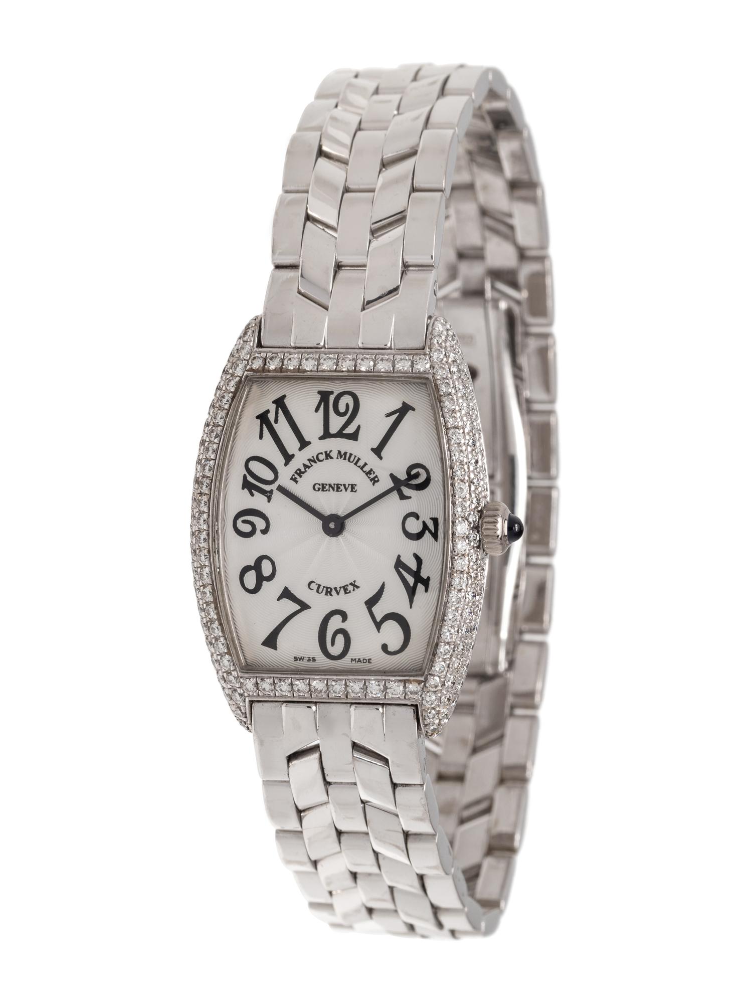 FRANCK MULLER, 18K WHITE GOLD AND DIAMOND REF. 1752 QZ 'SUNSET' WRISTWATCH