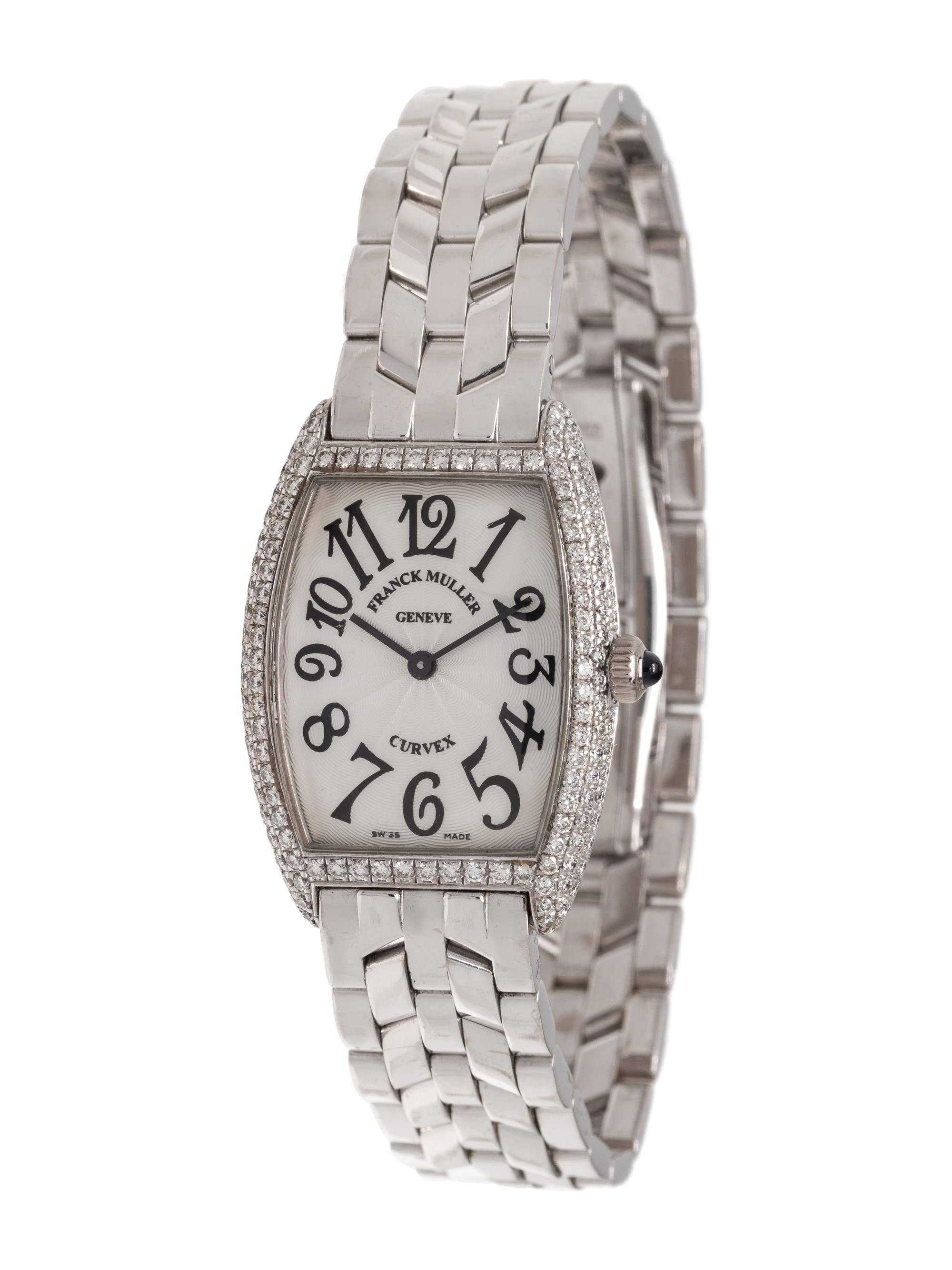 FRANCK MULLER, 18K WHITE GOLD AND DIAMOND REF. 1752 QZ 'SUNSET' WRISTWATCH