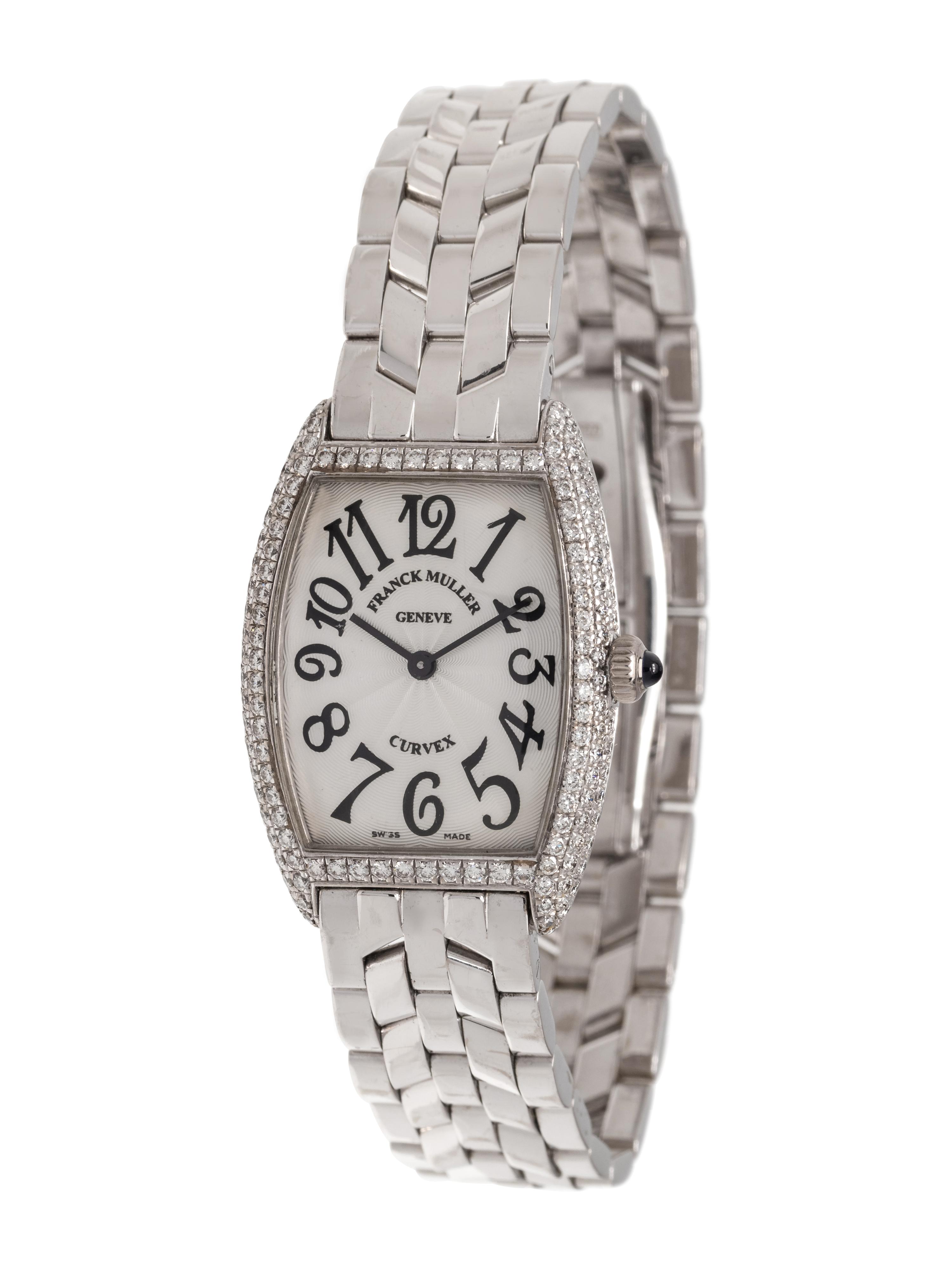 FRANCK MULLER, 18K WHITE GOLD AND DIAMOND REF. 1752 QZ 'SUNSET' WRISTWATCH