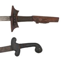 Lot of Two Ethnographic Swords: A Malayan Kampilan and Turkish Kilij