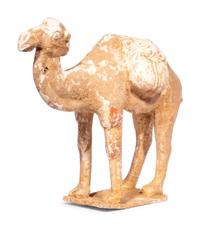 A Chinese Pottery Figure of a Caparisoned Camel