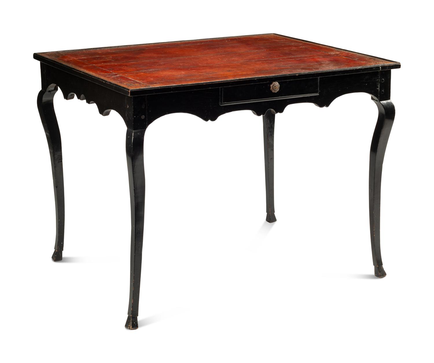 A Louis XV Provincial Ebonized Writing Table