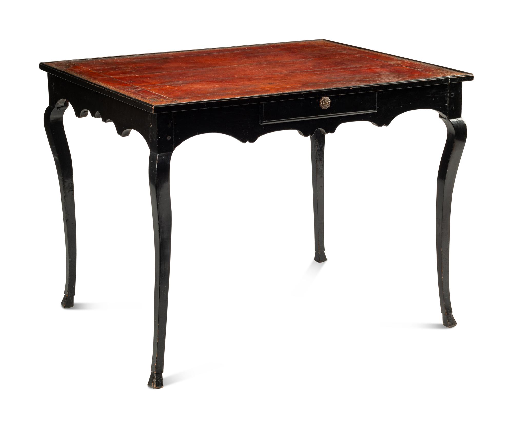 A Louis XV Provincial Ebonized Writing Table