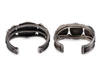 Navajo Silver Cuff Bracelets, with Inlay