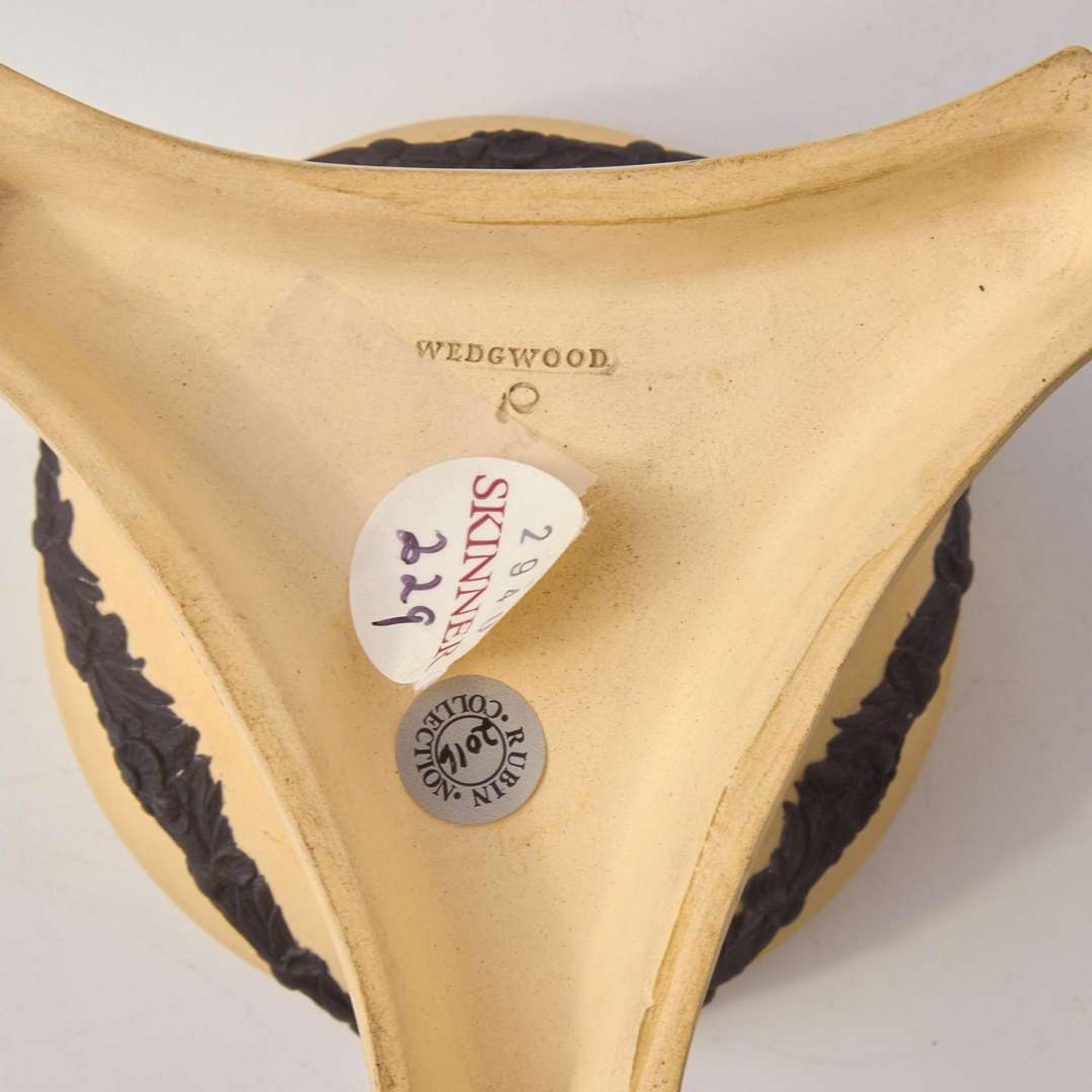 A Wedgwood Black Basalt-Decorated Caneware "Dolphin" Pastille Burner UK, circa 1810