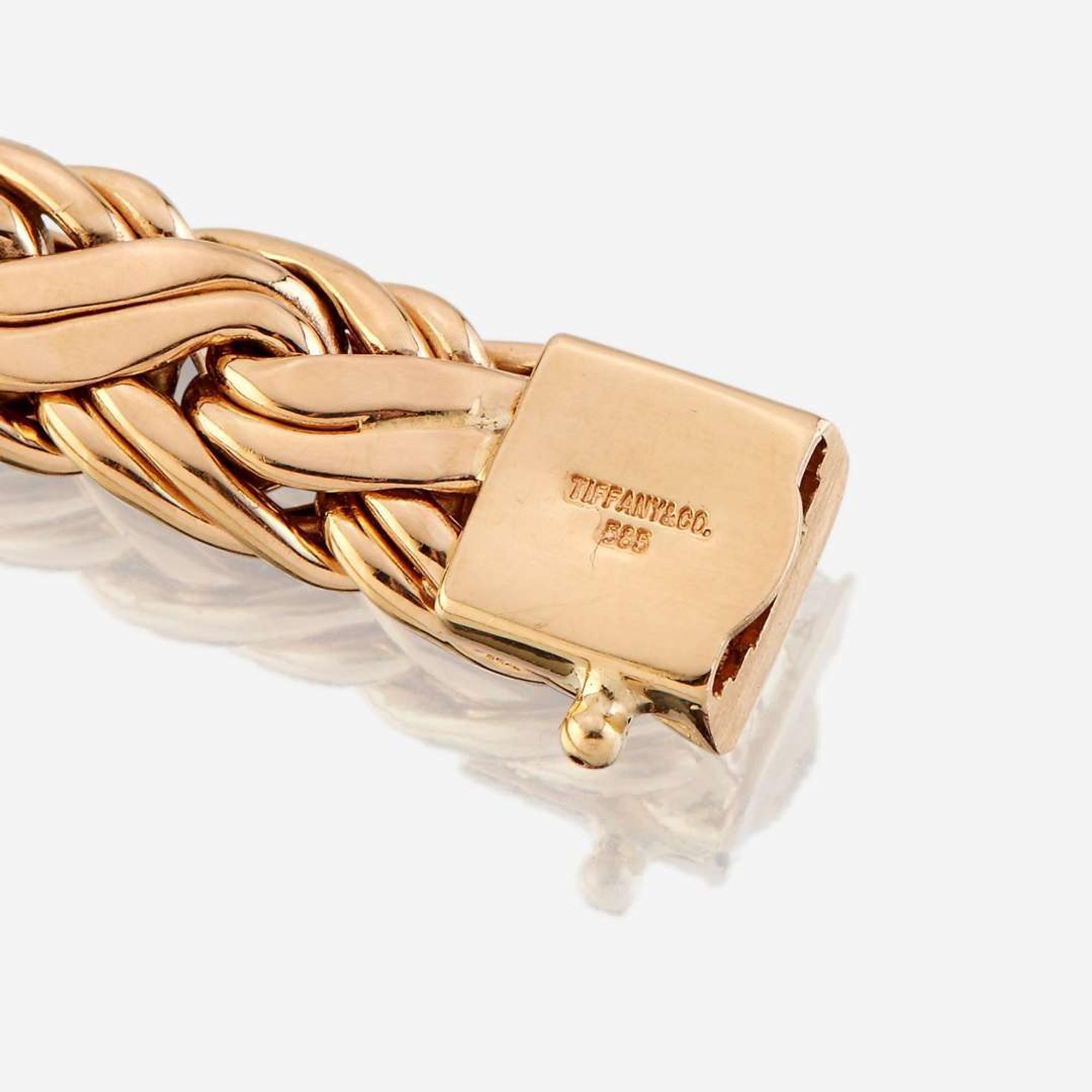 A fourteen karat gold bracelet, Tiffany & Co. Wheat