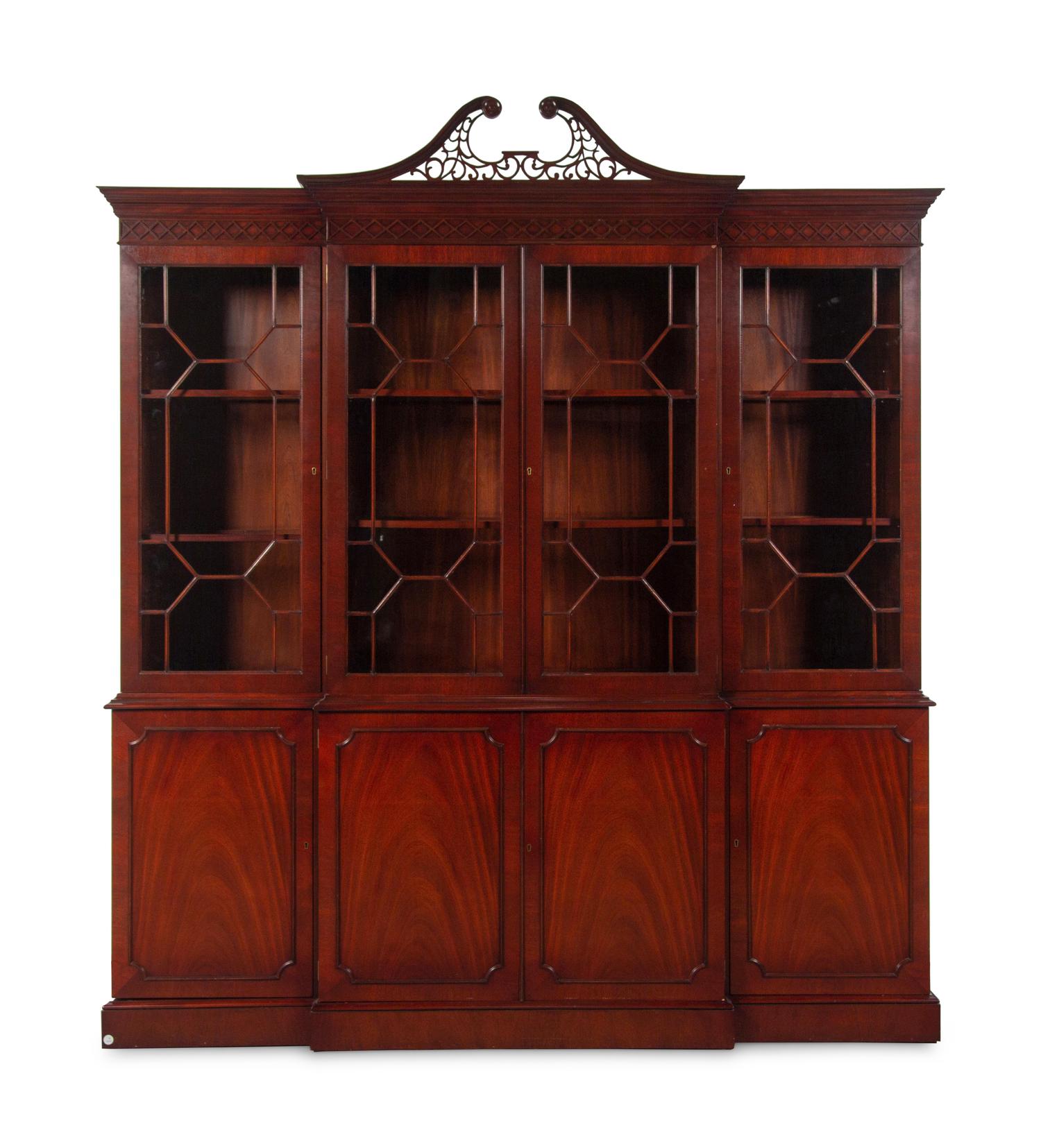 A George III Style Mahogany Breakfront Bookcase