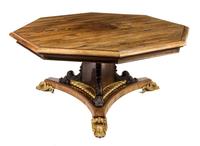 A Regency Gilt Bronze Mounted Rosewood Center Table Height 29 x width 62 x depth 62 inches. — MILES & EDWARD, EARLY 19TH CENTURY