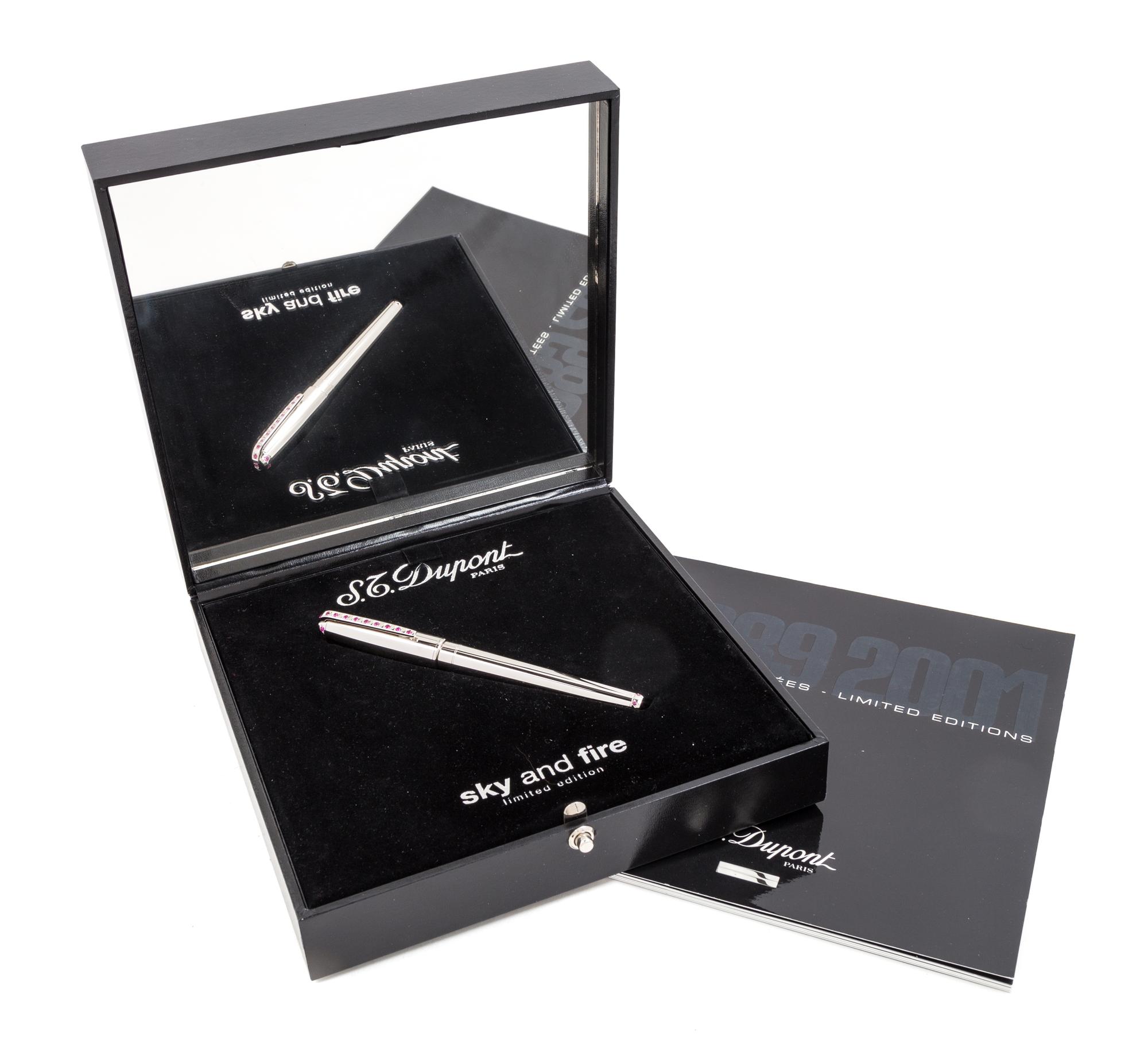An S.T. Dupont Sky and Fire: Fire Limited Edition Ruby-Inset Fountain Pen