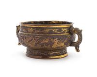 A Parcel-Gilt Bronze Incense Burner — LIKELY 17TH CENTURY