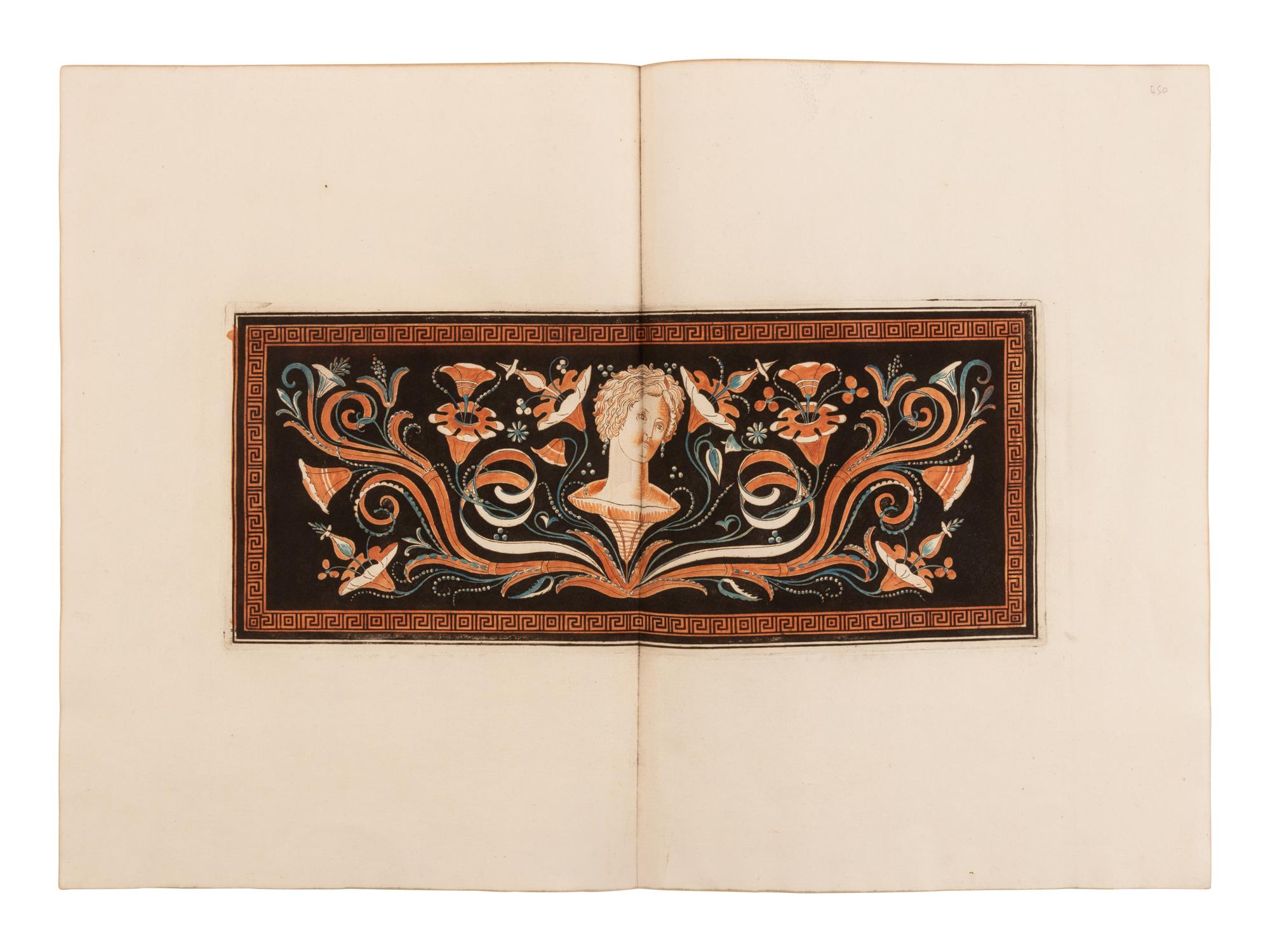 HAMILTON, William (1730-1803). -- HANCARVILLE, Pierre-Francois Hugues d' (1719-1805). A group of 3 engravings from "Collection of Etruscan, Greek and Roman Antiquities from the Cabinet of the Hon. William Hamilton." Naples: Francois, Morelli, 1766-[1776].