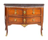 A Louis XV Gilt Bronze Mounted Marble-Top Commode