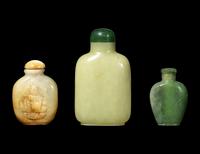 Three Chinese Jade Snuff Bottles