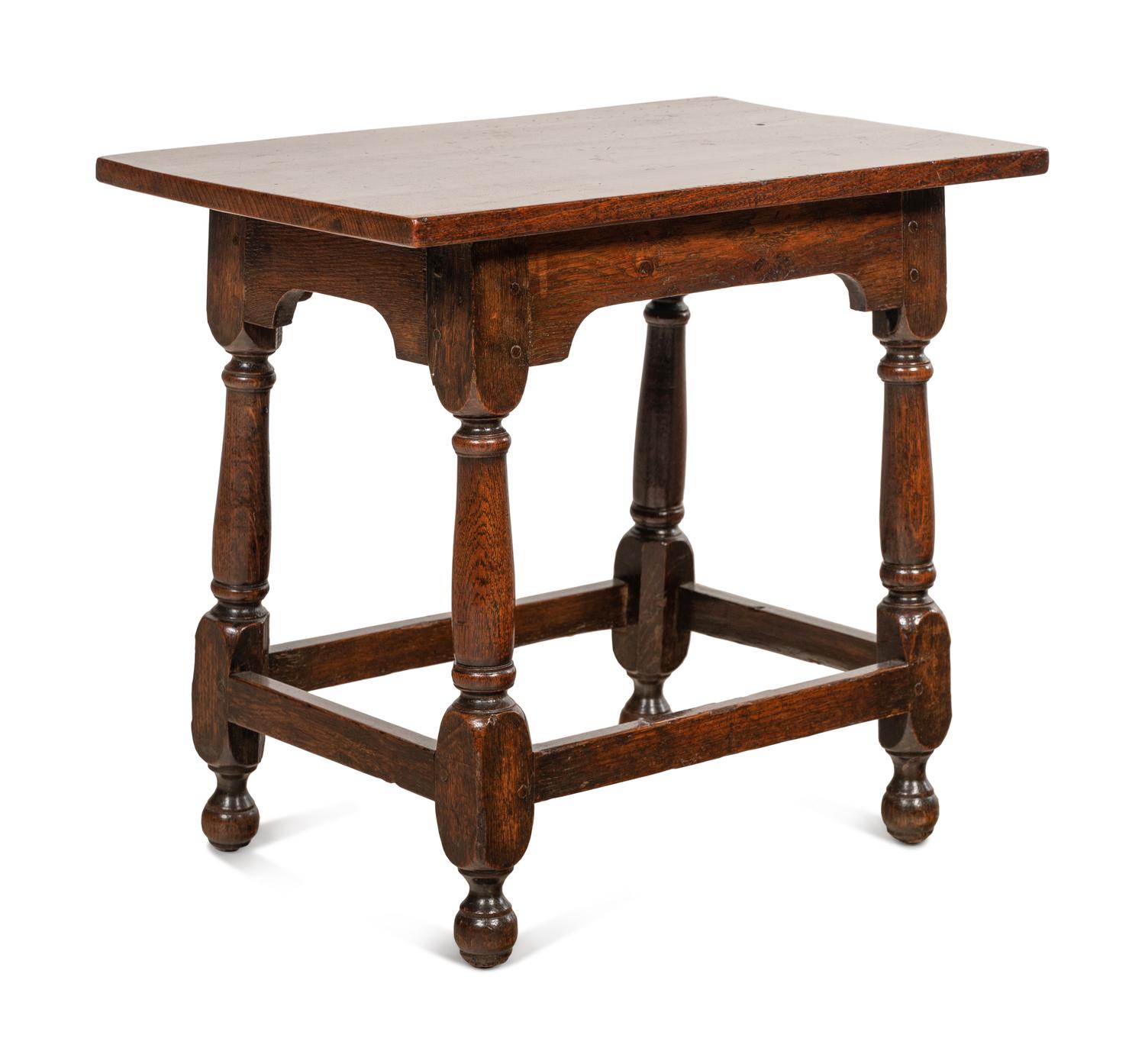 A William and Mary Style Oak Side Table