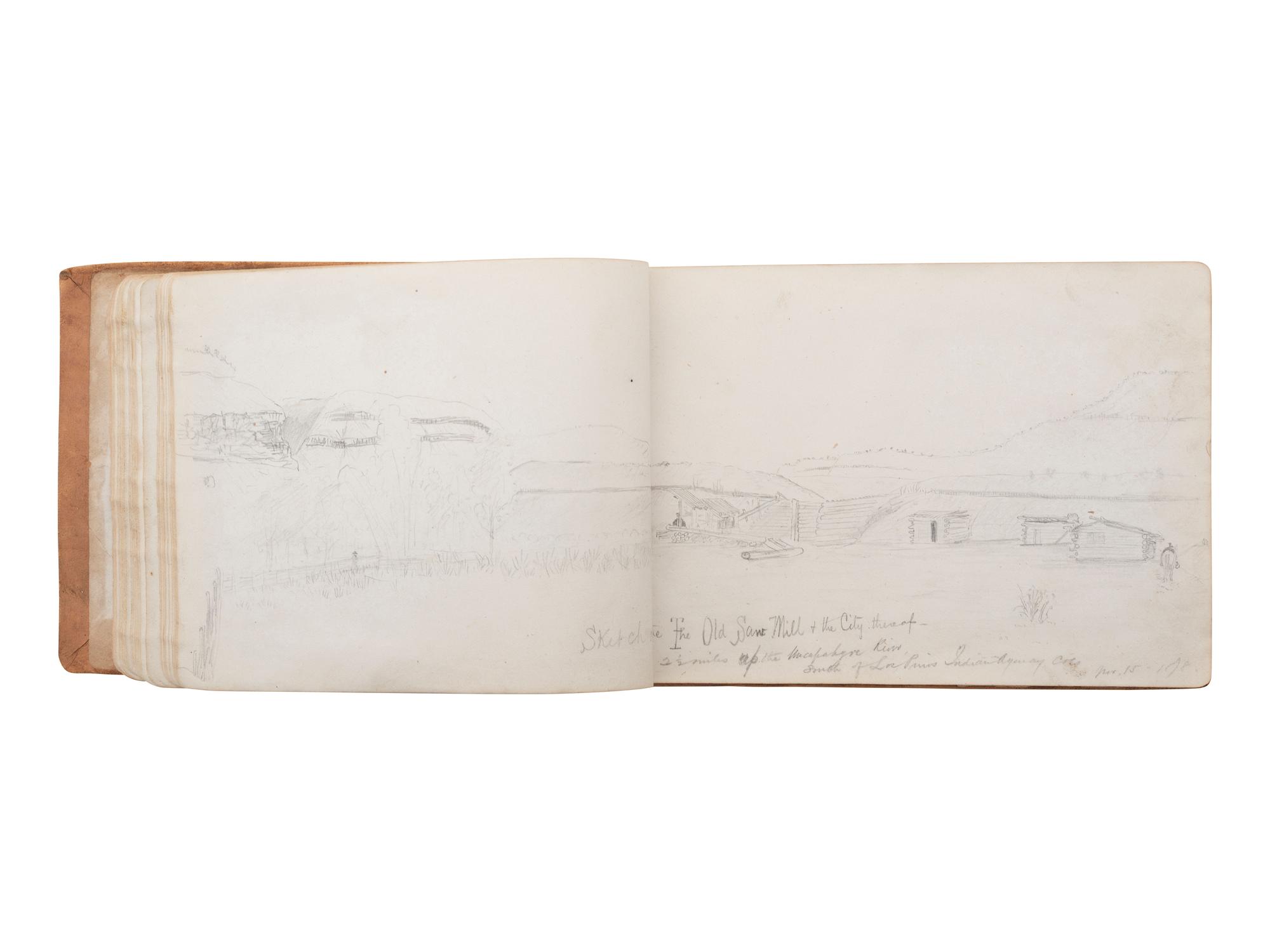 [WESTERN AMERICANA] -- [NATIVE AMERICANS]. Collection of sketches drawn and compiled by U.S. Army officer Charles A.H. McCauley while serving in various military posts, including Native American ledger art from the Los Piños Ute Indian Agency.