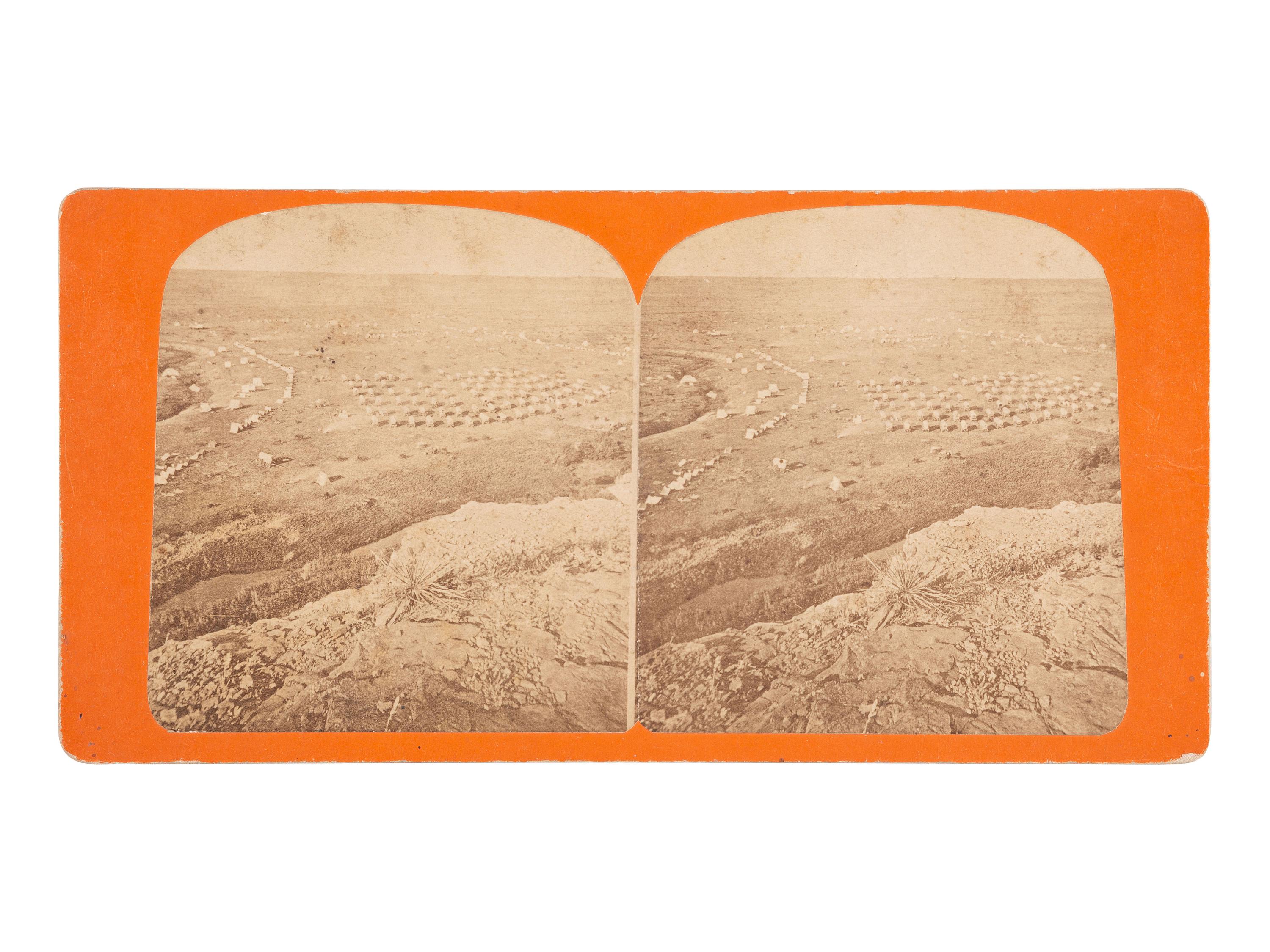 [CUSTER, George Armstrong (1839-1876)]. Stereoview of Custer's Black Hills Expedition camp.