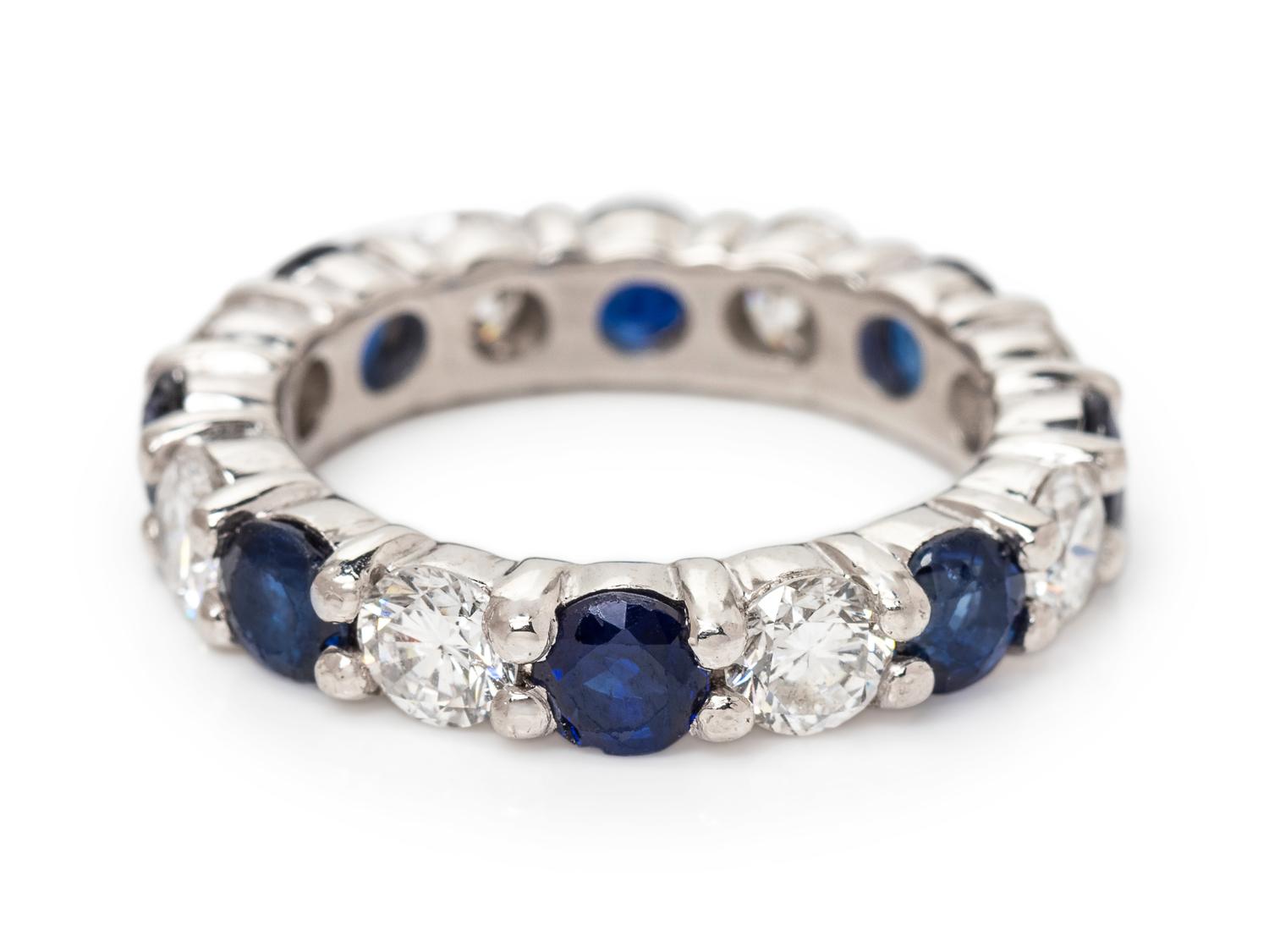 A Platinum, Diamond and Sapphire Eternity Band,