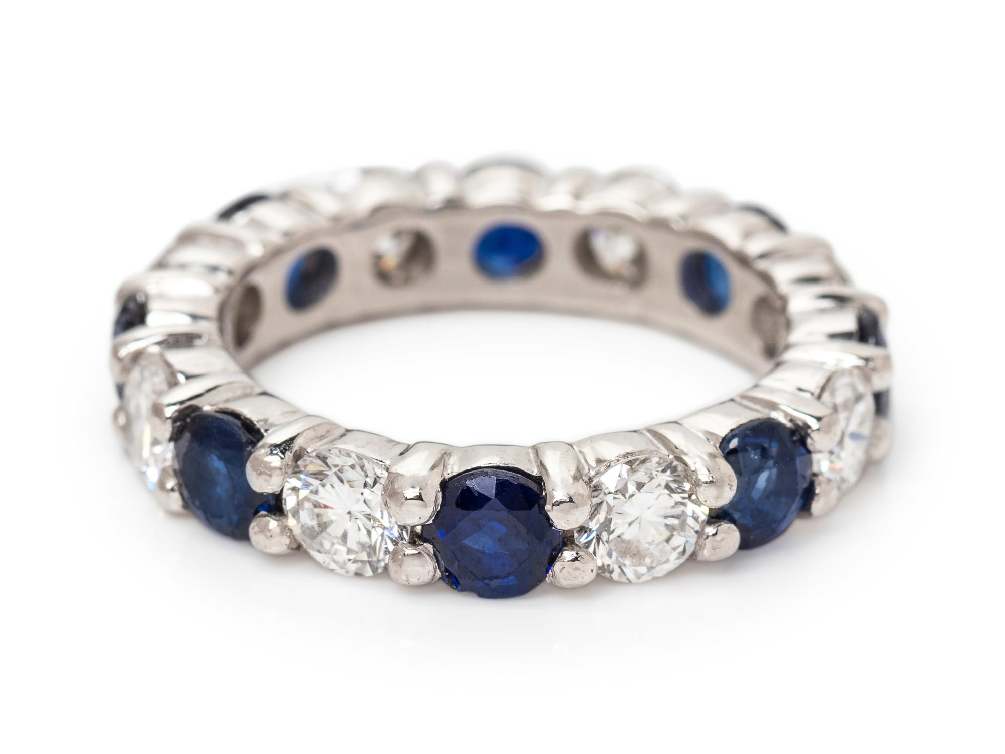 A Platinum, Diamond and Sapphire Eternity Band,