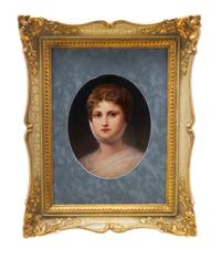 A Berlin (K.P.M.) Porcelain Plaque, Height 10 1/4 x width 8 inches (visible).