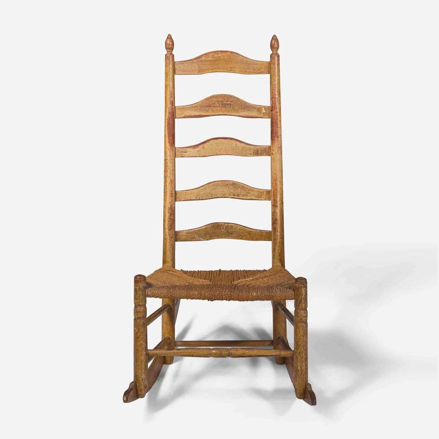 A grain-painted ladder-back rocker Possibly Delaware Valley, late 18th / early 19th century