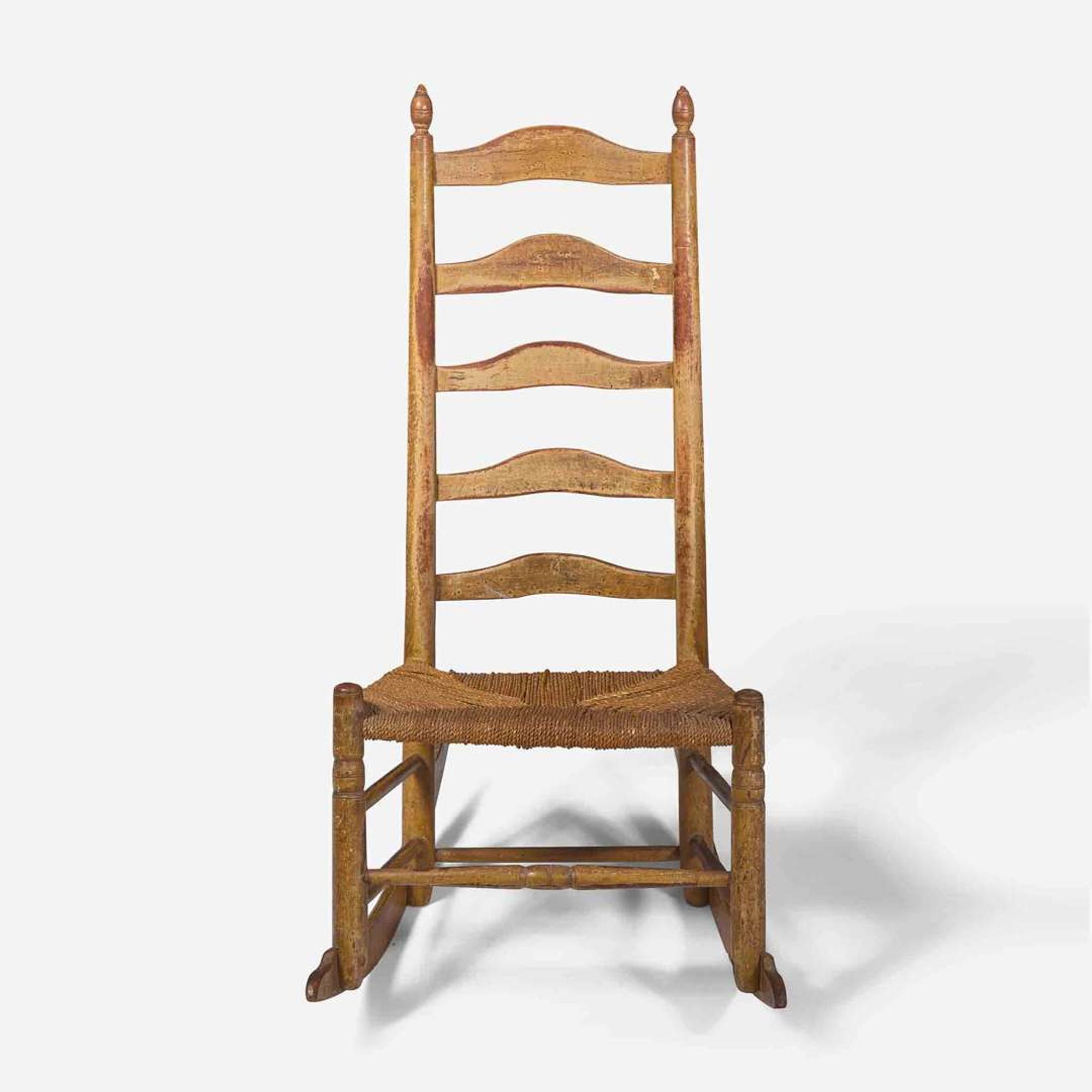 A grain-painted ladder-back rocker Possibly Delaware Valley, late 18th / early 19th century