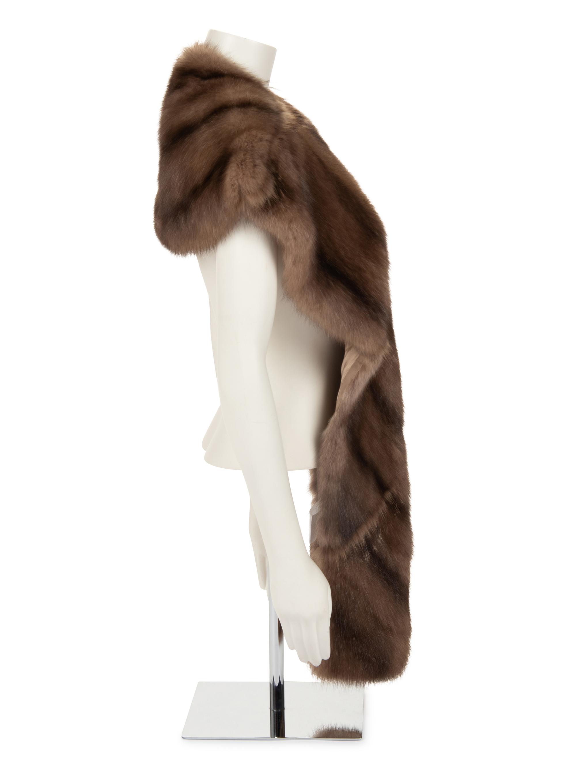 J. Mendel Sable Fur Shrug Trimmed with Badger