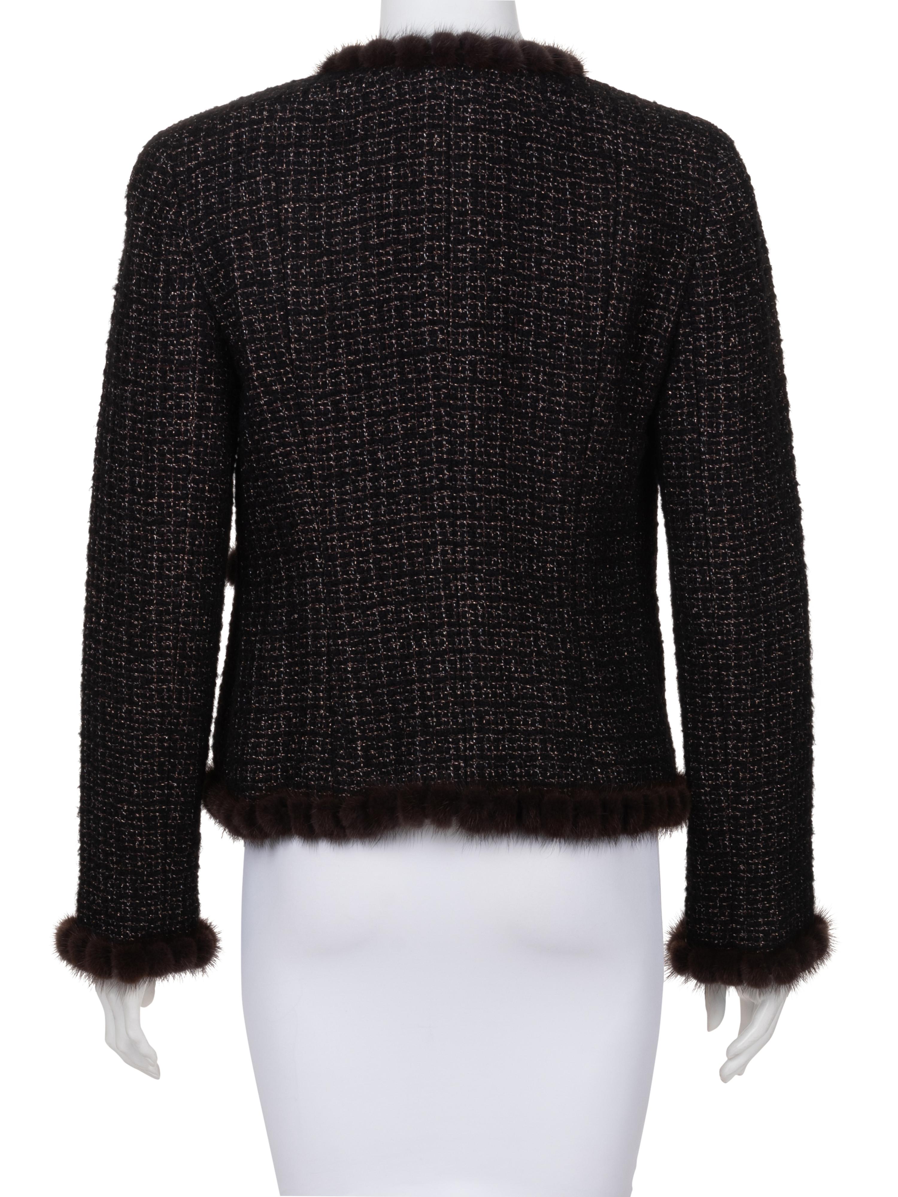Chanel Tweed Jacket with Mink Fur Trim, Fall 2003